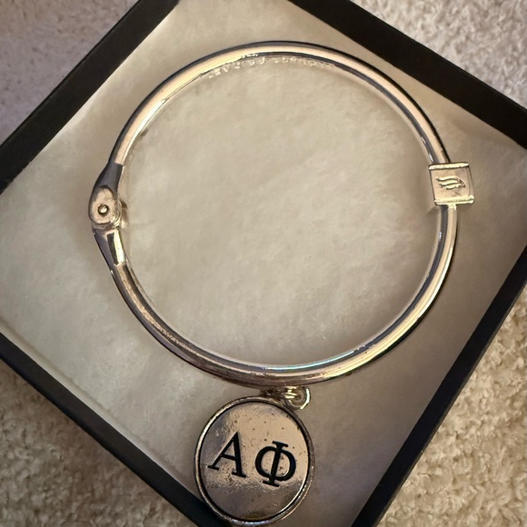 Jewelry - Silver Bangle Bracelet with Charm NWT